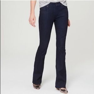 Loft mid-rise, dark wash, flare jeans